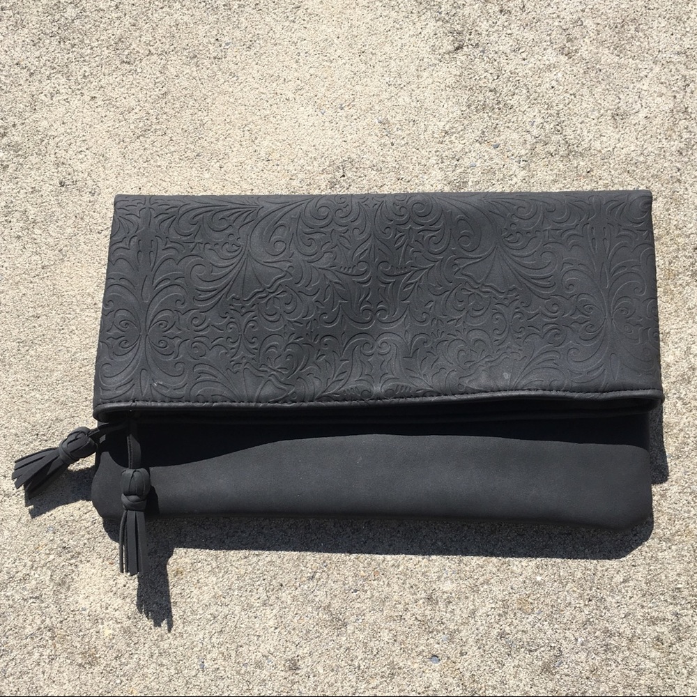 🐞 Embossed Grey Clutch